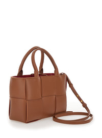 Bottega Veneta Women 'Arco Tote Mini' Brown Handbag With Intreccio Motif In Leather Woman