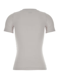 BALENCIAGA Balenciaga Women Off White T-Shirt With Beverly Hills Embroidery In Peeling Stretch Jersey Woman