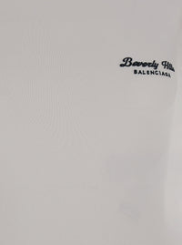 BALENCIAGA Balenciaga Women Off White T-Shirt With Beverly Hills Embroidery In Peeling Stretch Jersey Woman