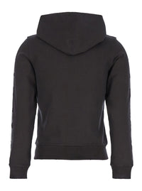 Balenciaga Women Black Zip-Up Hoodie With No Logo Gothic Print In Jersey Woman