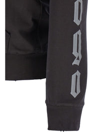 Balenciaga Women Black Zip-Up Hoodie With No Logo Gothic Print In Jersey Woman