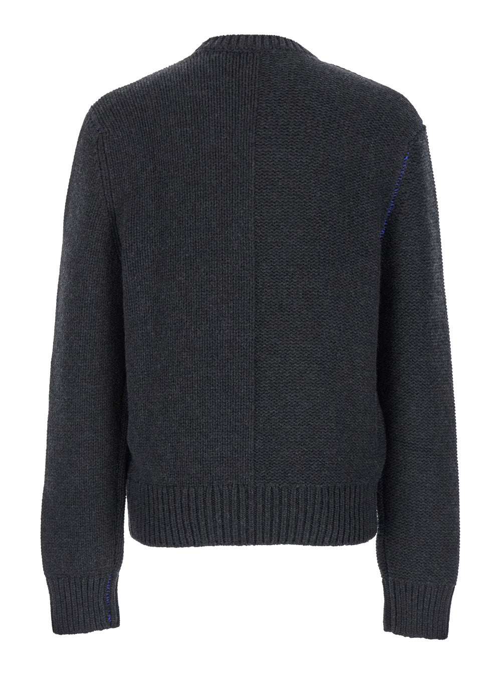 Burberry Men Grey Sweater With Equestrian Knight Jacquard Motif In Cashmere Man