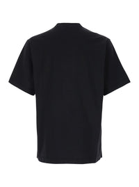 Burberry Men Black Boxy T-Shiirt With Tonal Equestrian Knight Embroidery In Cotton Man