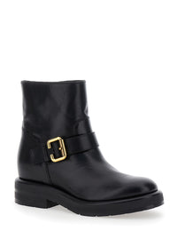 CHLOÉ Chloé Women 'Coddington' Black Ankle Boots With Paddington Buckle In Leather Woman