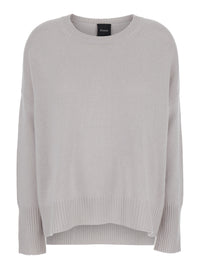 Leplain Women Grey Oversized Crewneck Sweater In Cashmere Woman