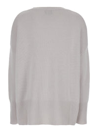 Leplain Women Grey Oversized Crewneck Sweater In Cashmere Woman