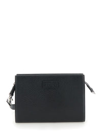 Gucci Men Super Mini Crossbody Bag With Logo Patch In Leather Man