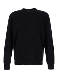 Leplain Men Black Crewneck Long Sleeve Sweater In Cashmere Man