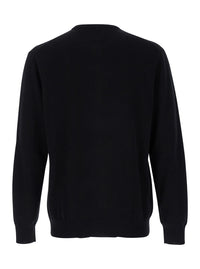 Leplain Men Black Crewneck Long Sleeve Sweater In Cashmere Man
