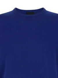 Leplain Men Blue Crewneck Long Sleeve Sweater In Cashmere Man