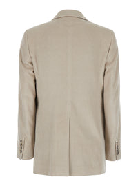 MAX MARA Max Mara Women 'Kuban' Beige Single-Breasted Jacket With Notched Revers In Cotton Blend Woman