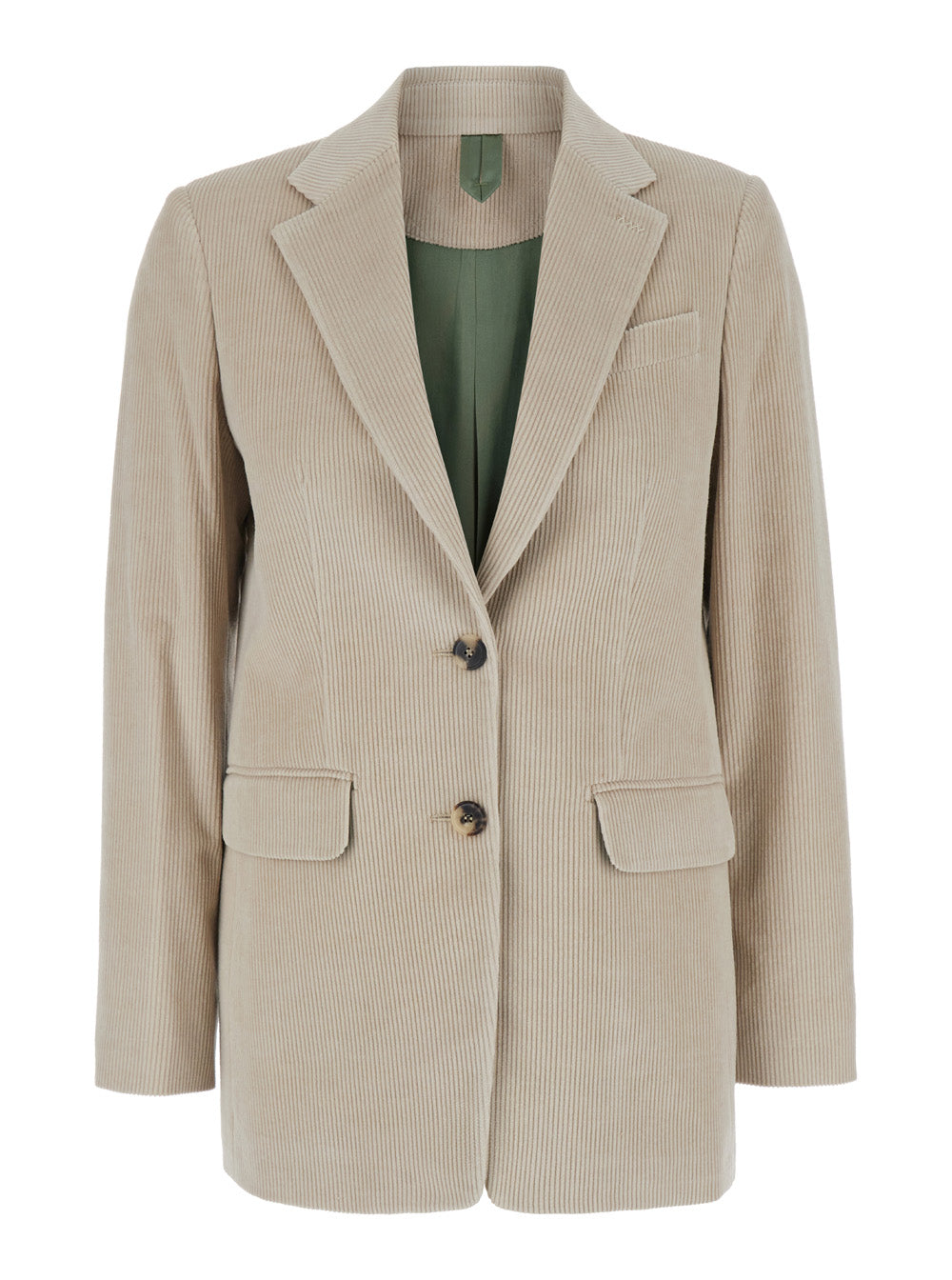 MAX MARA Max Mara Women 'Kuban' Beige Single-Breasted Jacket With Notched Revers In Cotton Blend Woman