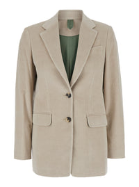 MAX MARA Max Mara Women 'Kuban' Beige Single-Breasted Jacket With Notched Revers In Cotton Blend Woman