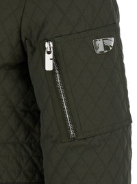 Burberry Women Green Quilted Jacket With Ekd Logo Detail In Cotton Blend Woman
