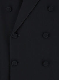 GUCCI Gucci Men Black Double-Breasted Suit With G Detail In Wool Man