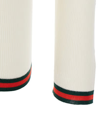 Gucci Men White Long Sleeved Top In Rib Silk Man