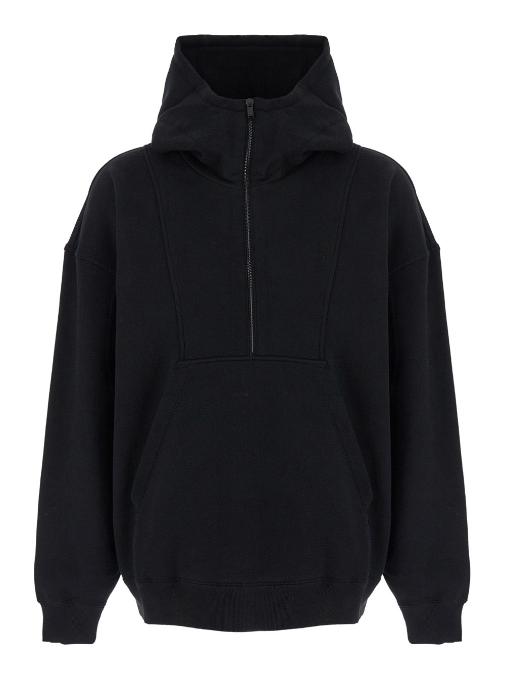 Saint Laurent Men Black Hoodie With Logo Lettering Embroidery In Cotton Man
