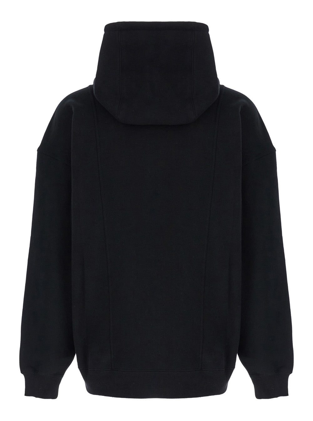 Saint Laurent Men Black Hoodie With Logo Lettering Embroidery In Cotton Man