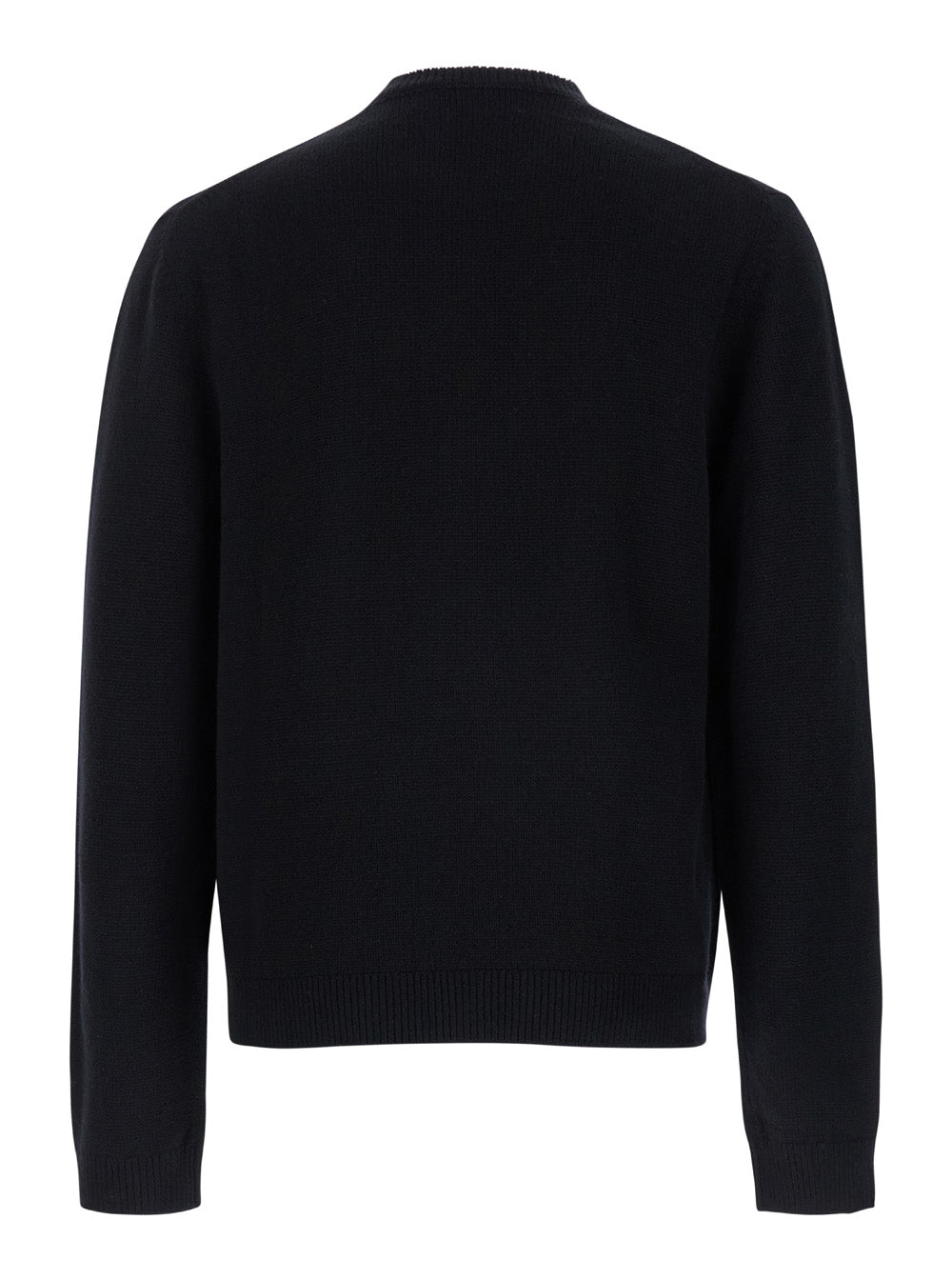 Gucci Men Black Crewneck Sweater With Web Detail In Cashmere Man