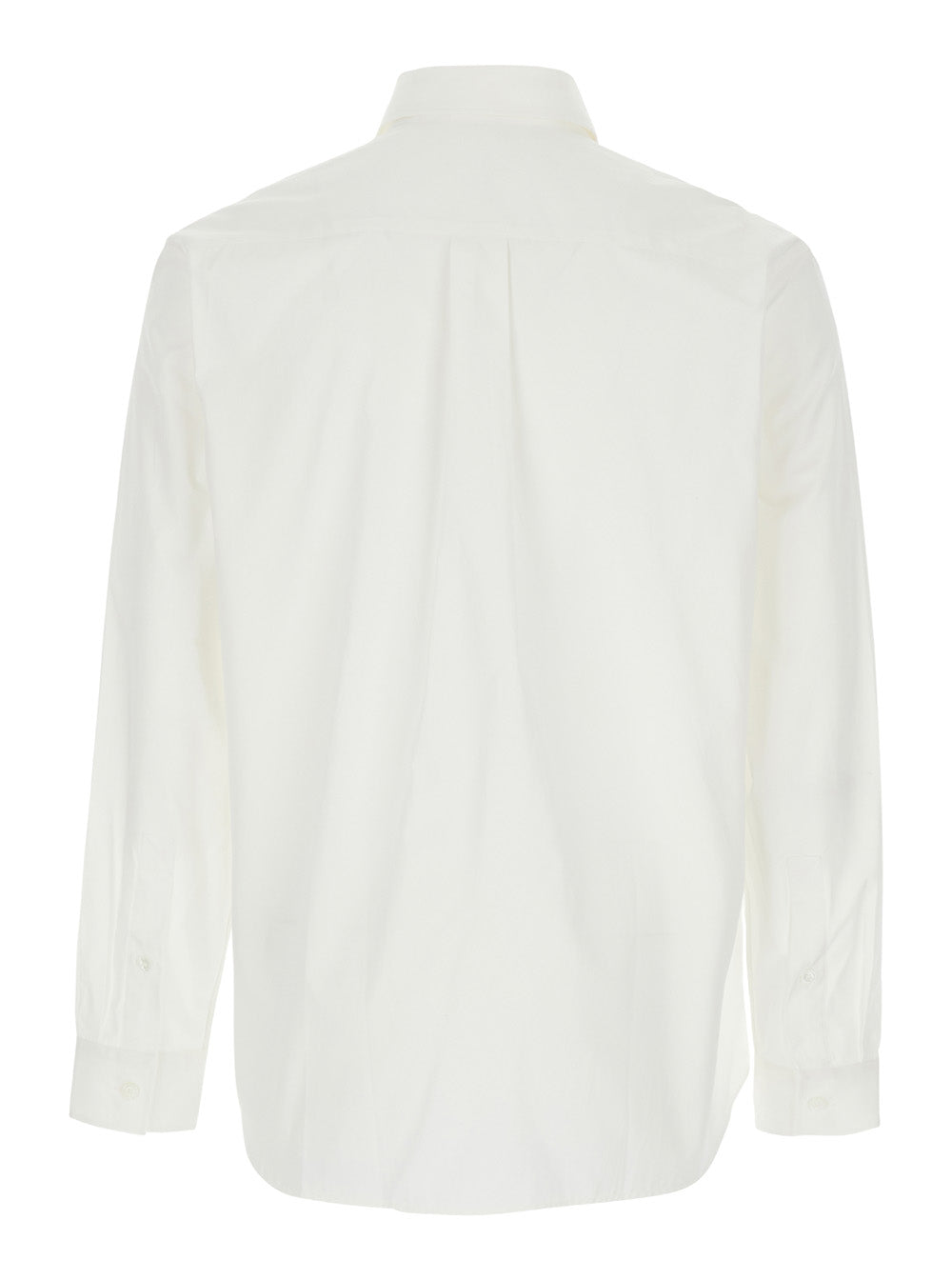 Burberry Men White Shirt With Classic Collar And Embroidered Logo On The Front In Cotton Man