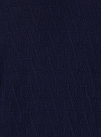 Valentino Men Blue Crewneck Sweater In Jacquard Toile Iconographique Man