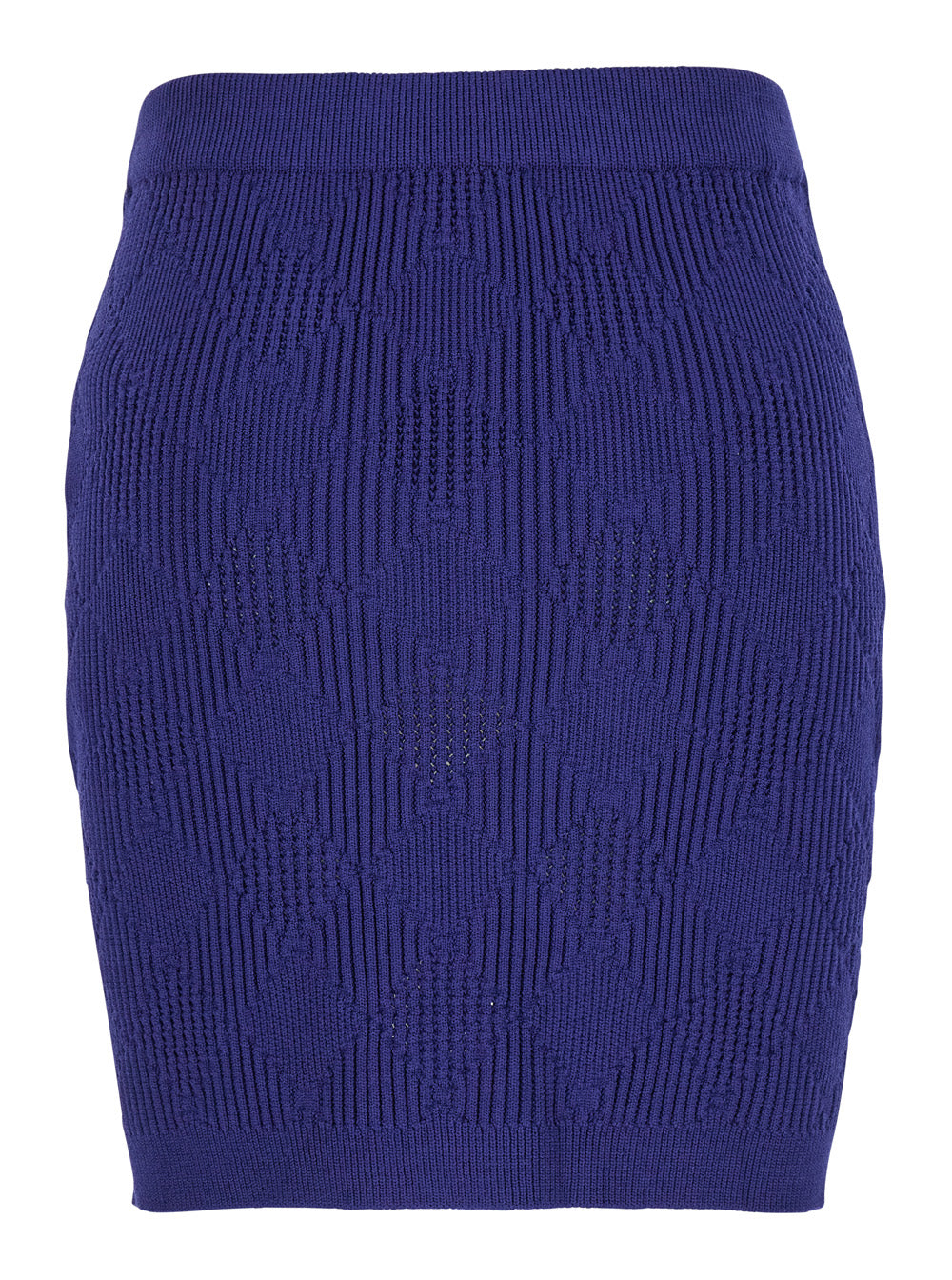 BALMAIN Balmain Women Blue Mini Skirt With Jewel Buttons In Viscose Blend Woman