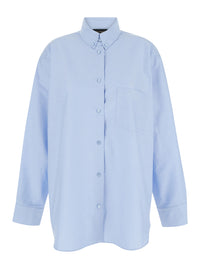 THE ANDAMANE The Andamane Women Light Blue Shirt With Buttons In Cotton Blend Woman