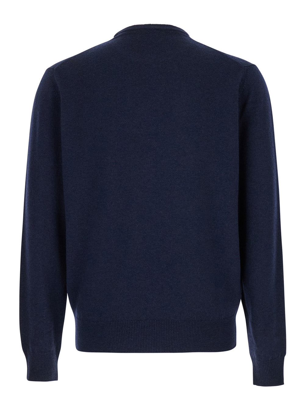 Leplain Men Crewneck Sweater In Merino Wool And Silk Blend Blue Men