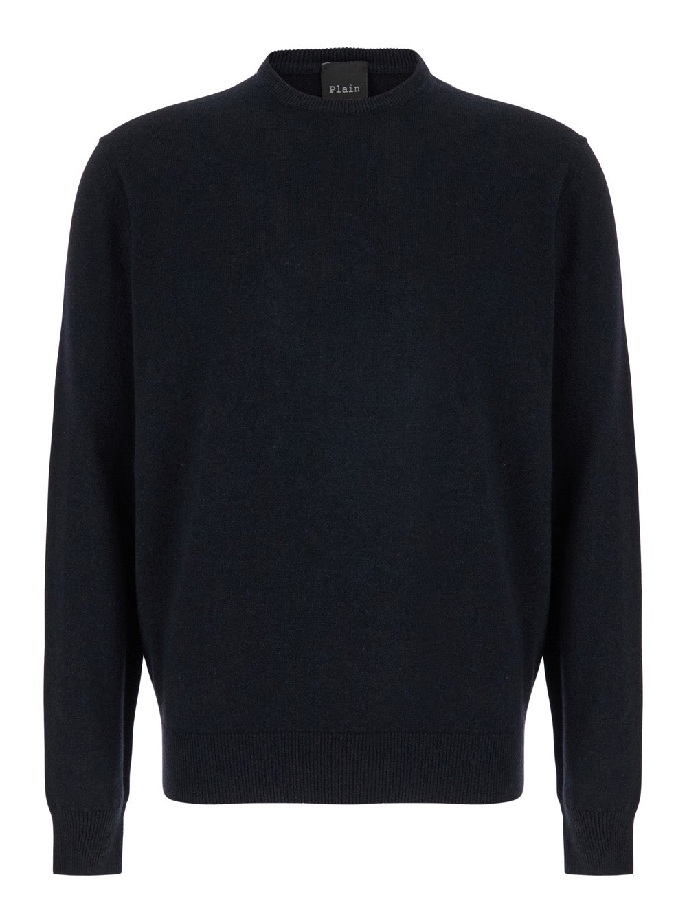 Leplain Men Crew Neck Sweater In Merino Wool And Silk Dark Blue Men
