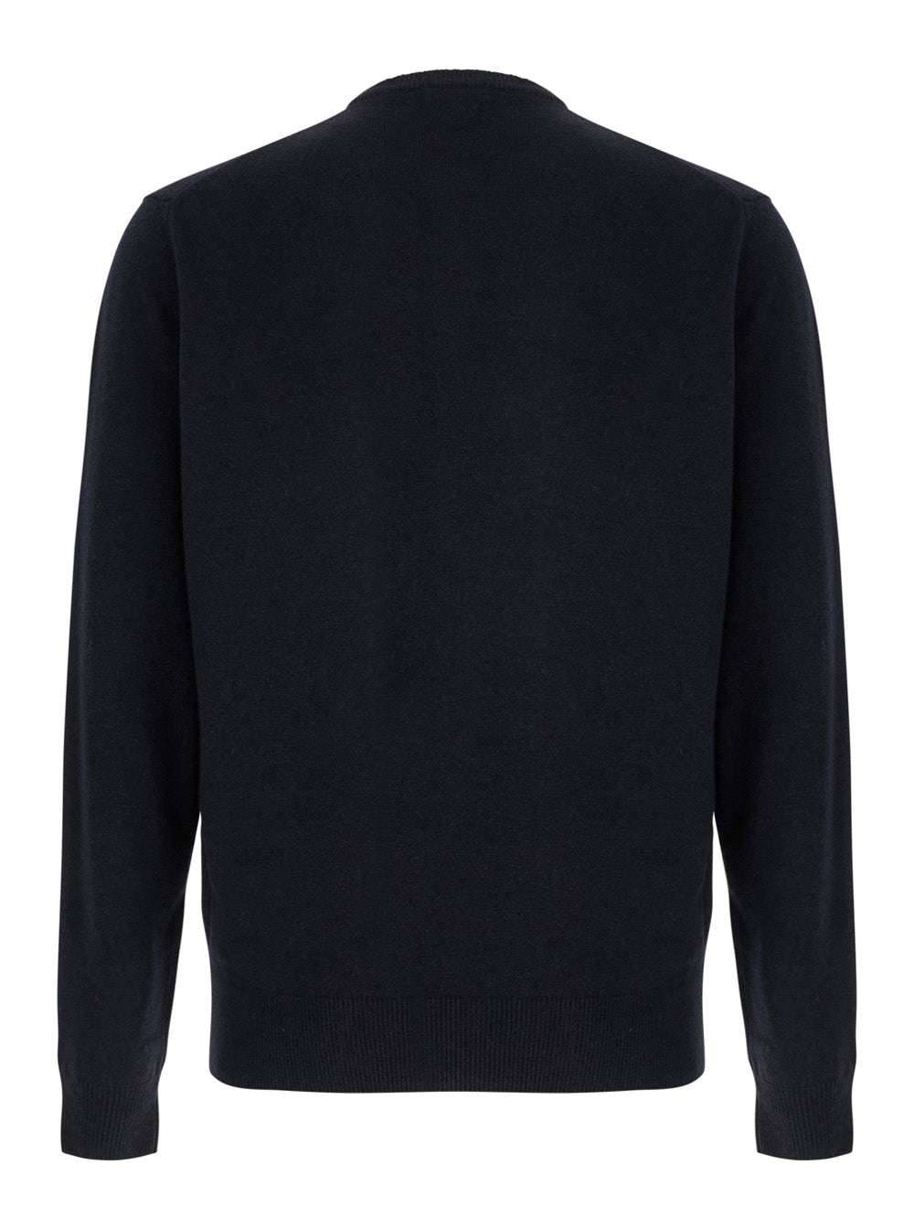 Leplain Men Crew Neck Sweater In Merino Wool And Silk Dark Blue Men