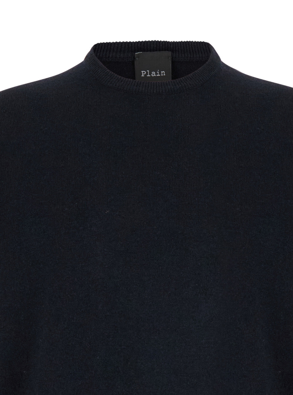 Leplain Men Crew Neck Sweater In Merino Wool And Silk Dark Blue Men