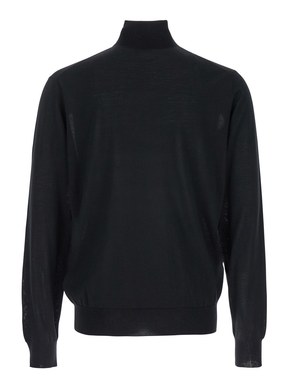 Leplain Men Black Long Sleeve Turtleneck In Wool For Men