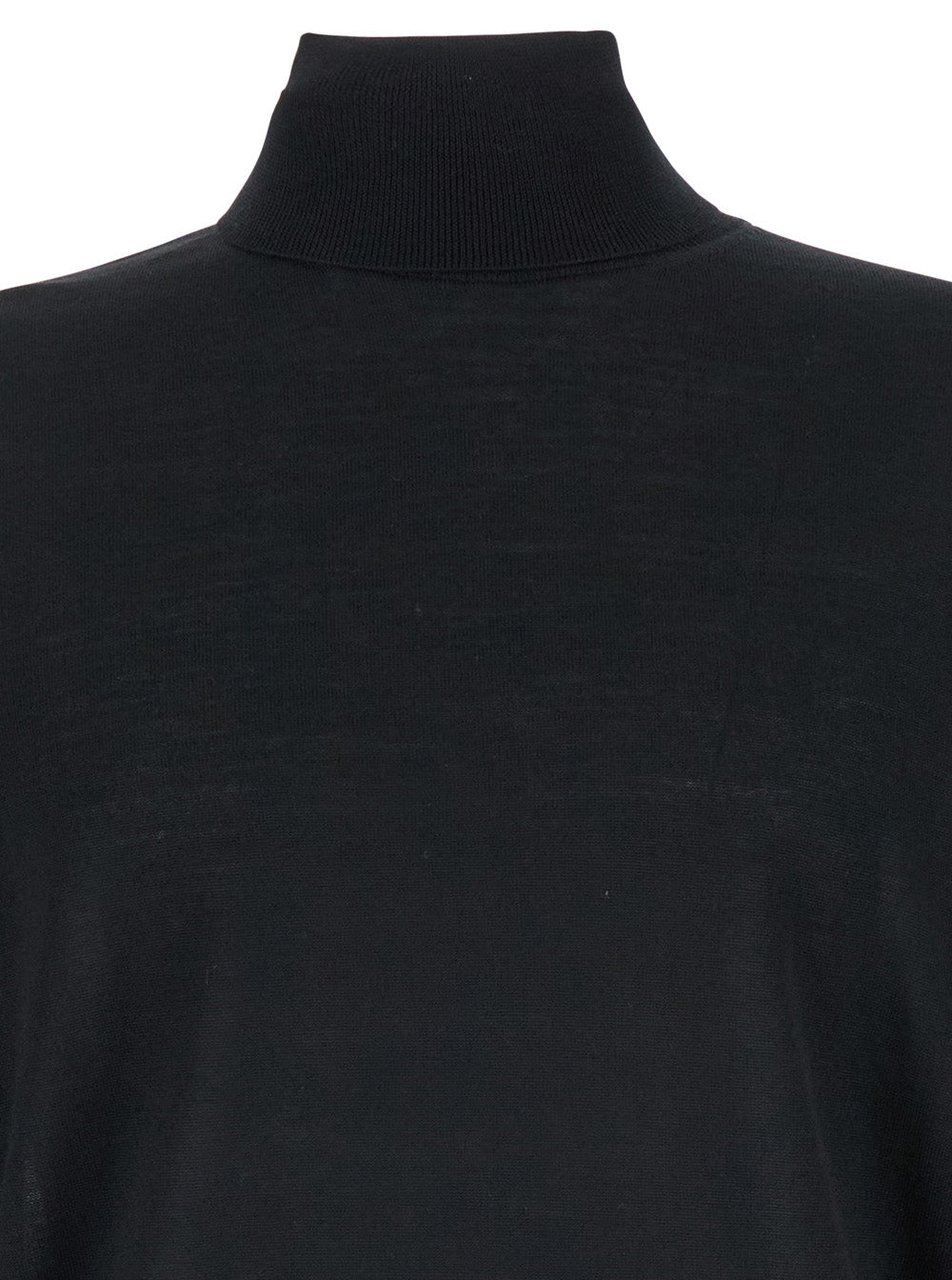 Leplain Men Black Long Sleeve Turtleneck In Wool For Men