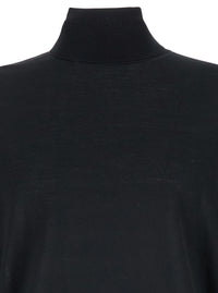 Leplain Men Black Long Sleeve Turtleneck In Wool For Men