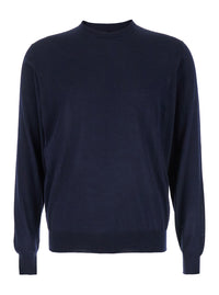 Leplain Men Crewneck Sweater In Wool And Cashmere Blue Men