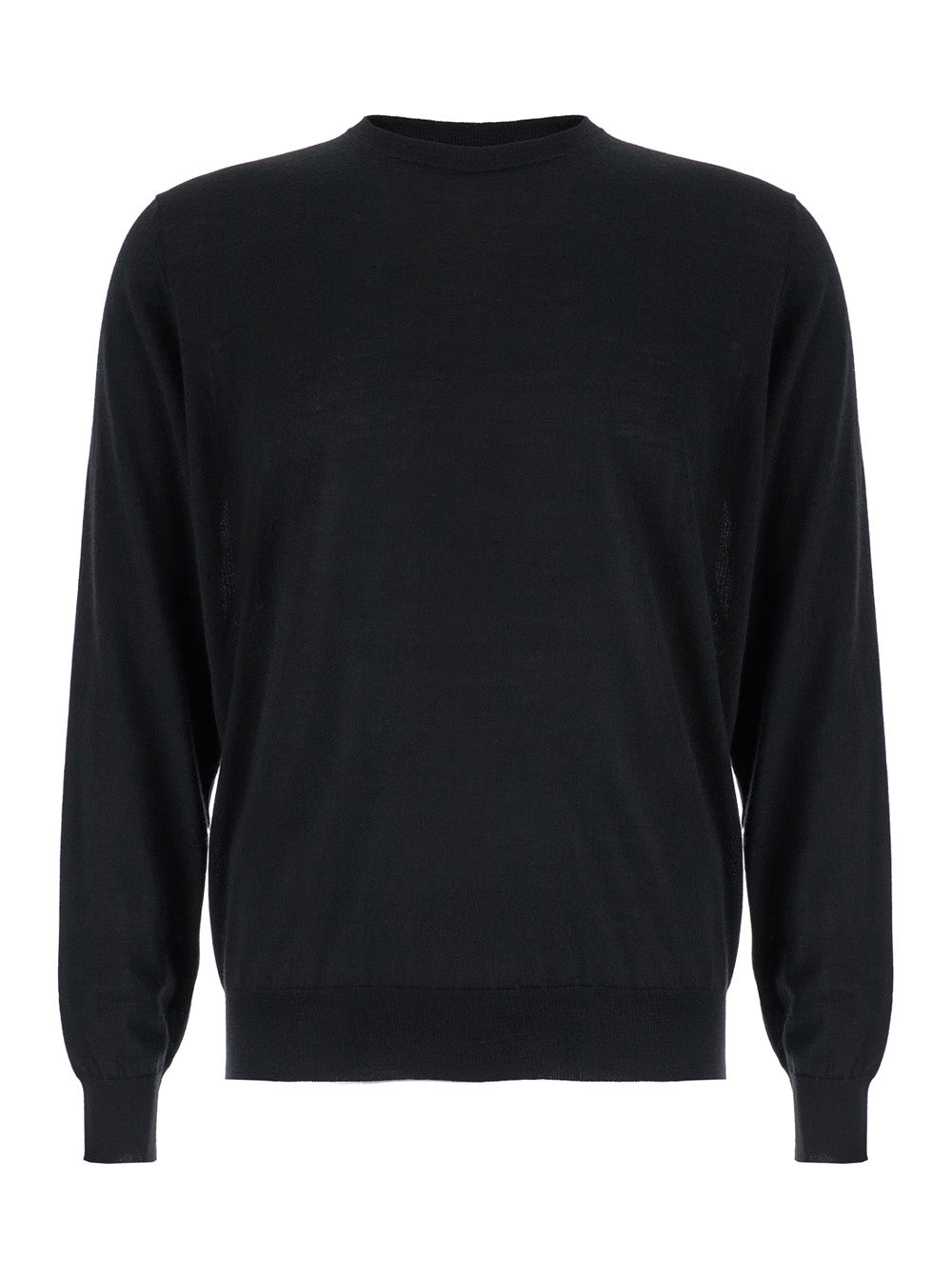 Leplain Men Crewneck Sweater In Wool And Cashmere With Long Sleeves And Black Color For Men