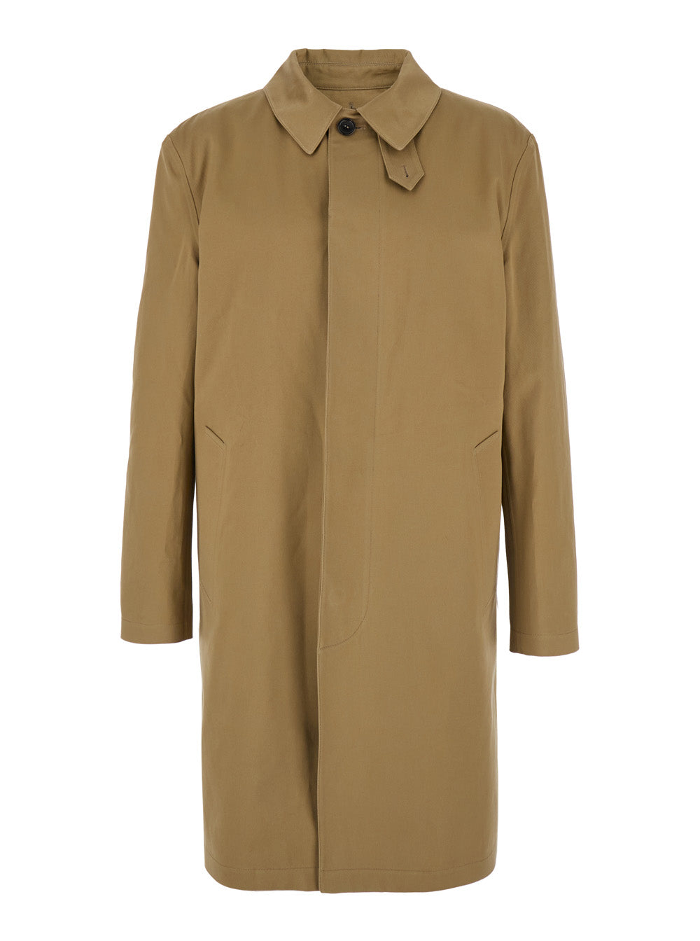 Saint Laurent Men Beige Trench With Hidden Button Closure In Cotton Man