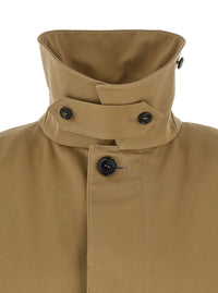 Saint Laurent Men Beige Trench With Hidden Button Closure In Cotton Man