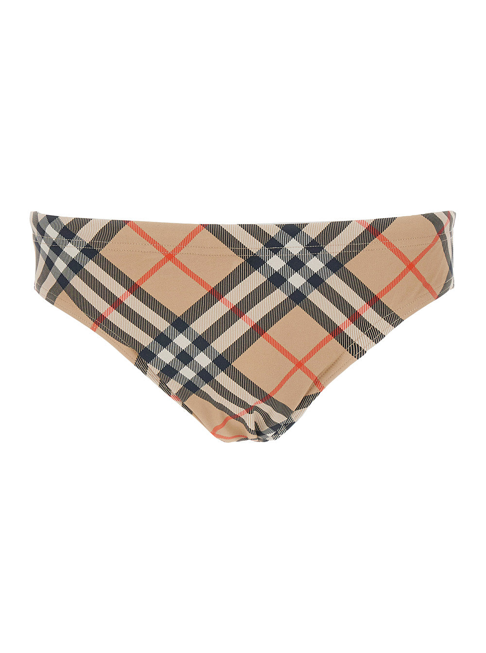 Burberry Men Beige Speedo With Check Motif In Polyamide Man