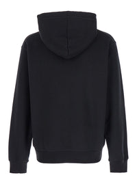 Dsquared2 Men Black Hoodie With Drawstring Hood And Maxi Logo Print On The Front In Cotton Man