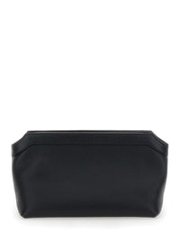 THE ROW The Row Women Blackterrasse Pouch In Shiny Grain Leather Woman