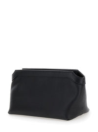 THE ROW The Row Women Blackterrasse Pouch In Shiny Grain Leather Woman