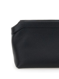 THE ROW The Row Women Blackterrasse Pouch In Shiny Grain Leather Woman