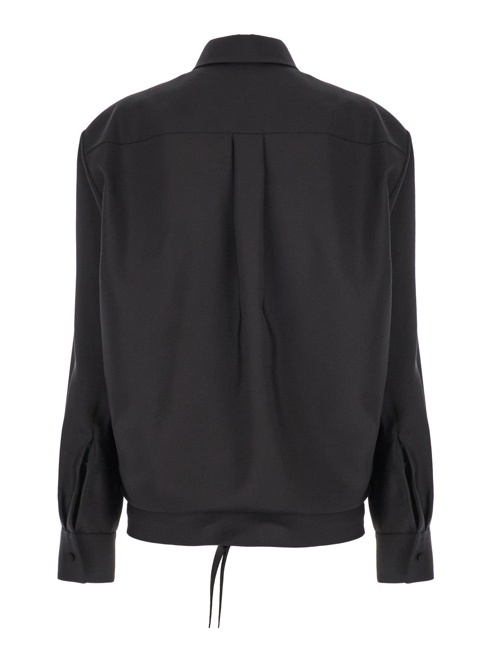Valentino Women Black Shirt With Hidden Front Closure In Wool Blend Woman