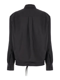 Valentino Women Black Shirt With Hidden Front Closure In Wool Blend Woman