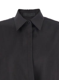 Valentino Women Black Shirt With Hidden Front Closure In Wool Blend Woman