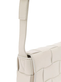 Bottega Veneta Women 'Small Cassette' White Crossbody Bag In Intreccio Nappa Leather Woman Bottega Veneta