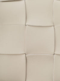 Bottega Veneta Women 'Small Cassette' White Crossbody Bag In Intreccio Nappa Leather Woman Bottega Veneta