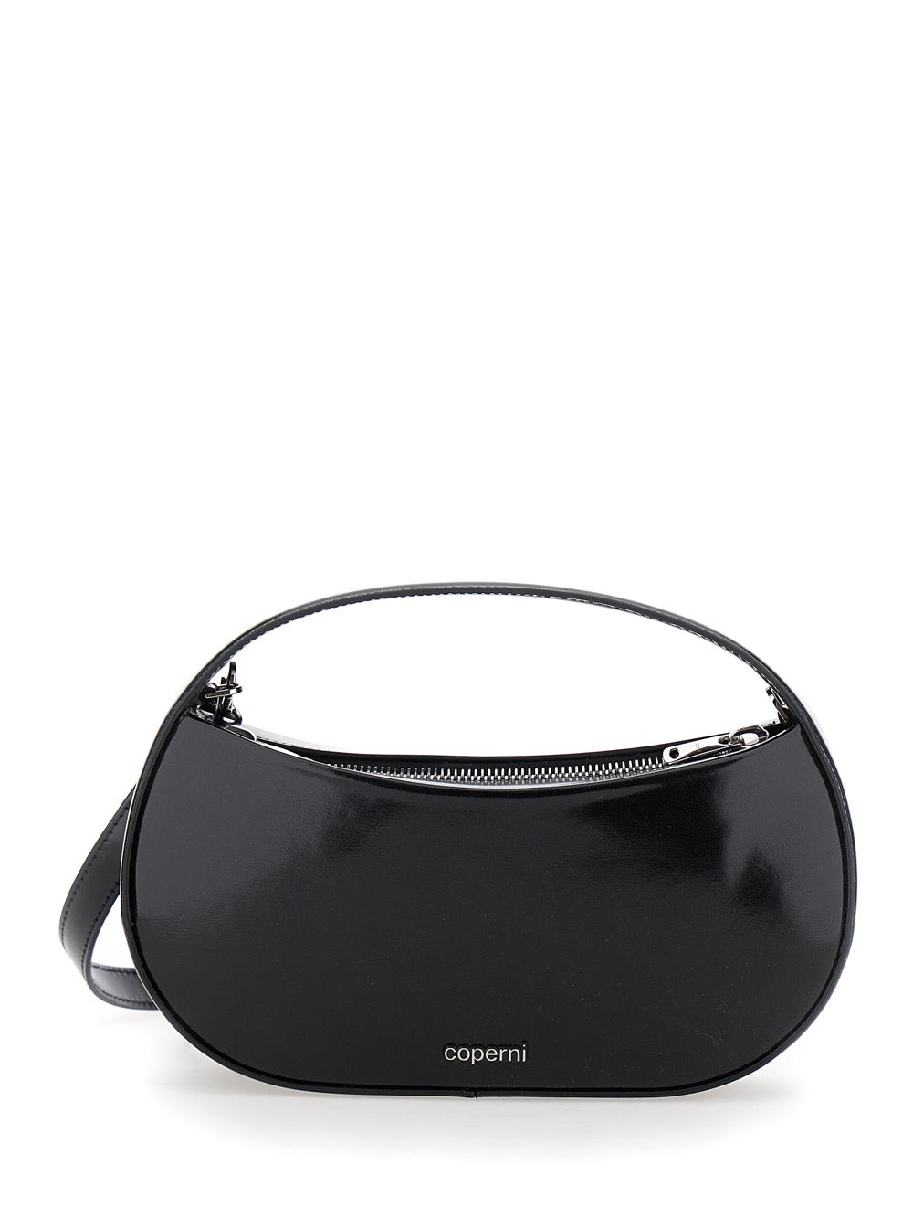 COPERNI Coperni Women 'Sound Swipe Small' Black Handbag With Logo Detail In Leather Woman