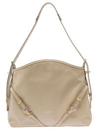 GIVENCHY Givenchy Women 'Voyou' Beige Shoulder Bag With Embossed Logo In Smooth Leather Woman